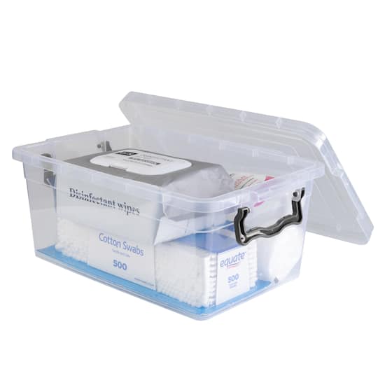 Simplify 1.75L Clear Stackable Storage Bin with Handle